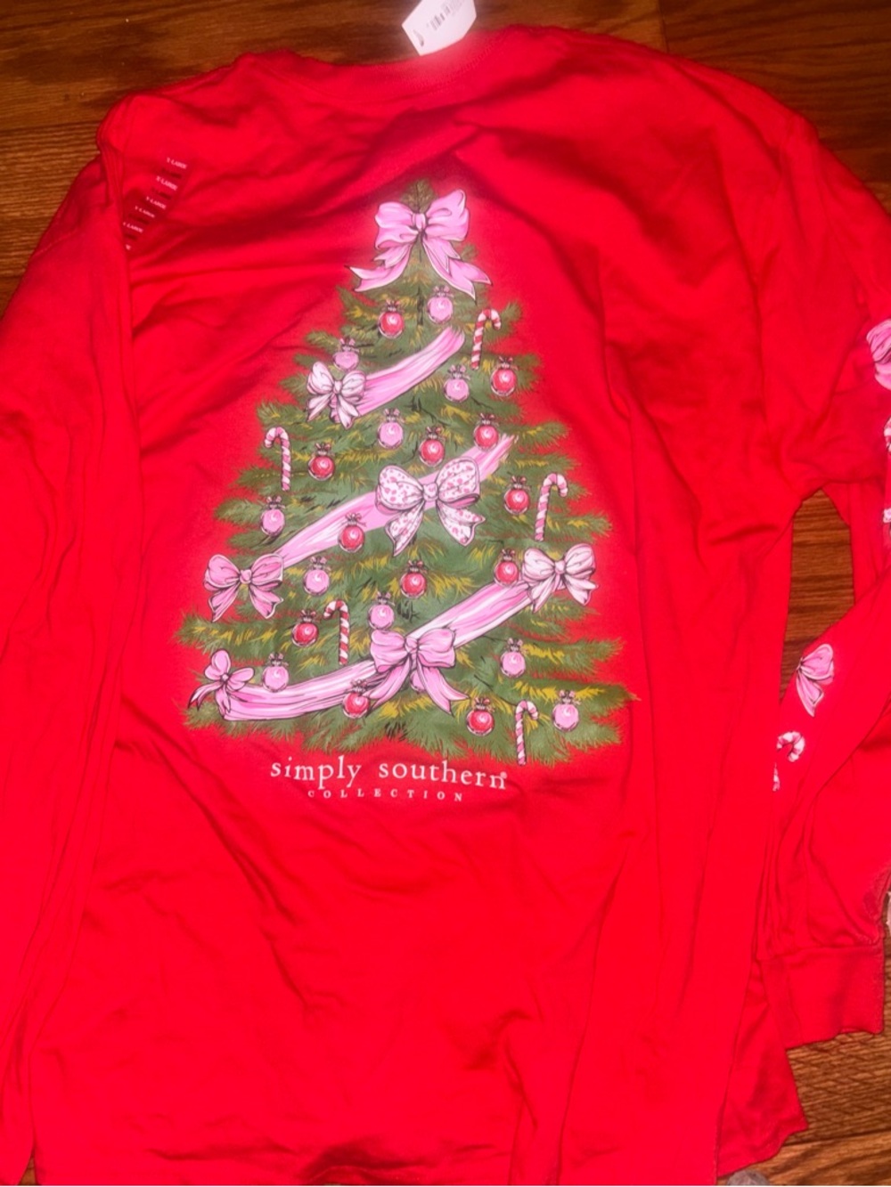 Simply Southern Christmas Tree Long Sleeve Tee xl new with tags